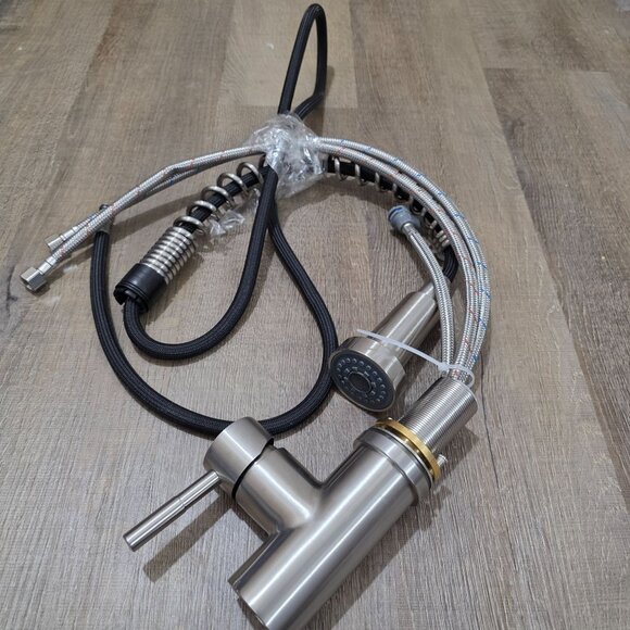 Stainless Steel Kitchen Faucet Pull Down Sprayer Single Handle Modern Mixer Tap - Picture 1 of 8